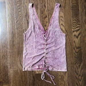 lace up front tank
